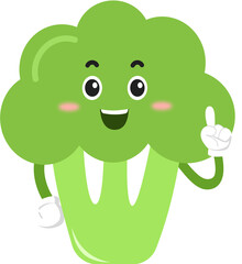 cute broccoli cartoon character. cute vegetable