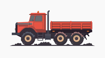 Farm truck vector icon flat vector isolated on white