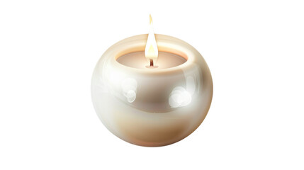 Obraz na płótnie Canvas Pearl White Candle on Transparent Background PNG