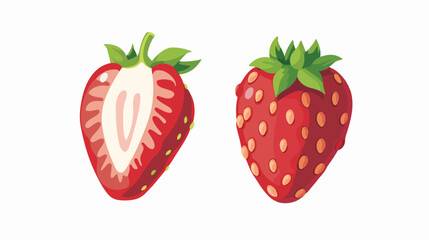 Flat design strawberry flat vector 