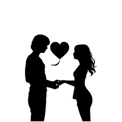 Romantic couple  silhouette 