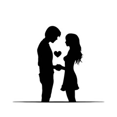 Romantic couple  silhouette 