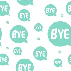 Bye icon seamless pattern isolated on white