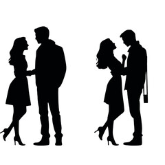 Romantic couple  silhouette 