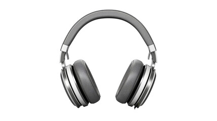 Fototapeta na wymiar Gray Headphones on Transparent Background PNG