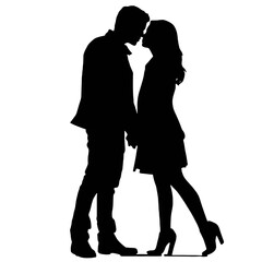 Romantic couple  silhouette 