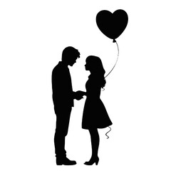 Romantic couple  silhouette 