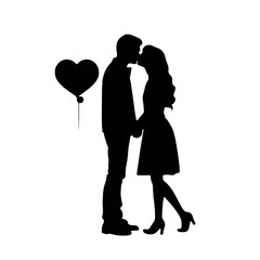 Romantic couple  silhouette 