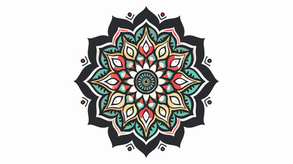 Hand drawn mandala abstract circle ornament vector 