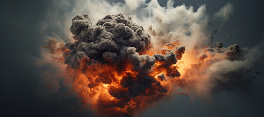 fire smoke bomb explosion, gas, burn 65 - obrazy, fototapety, plakaty