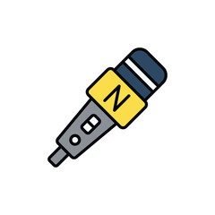 Microphone icon design with white background stock illustration