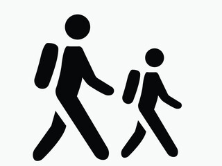 silhouette of a person walking school going person  icon