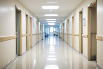 Blurred image background of corridor in hospital or clinic