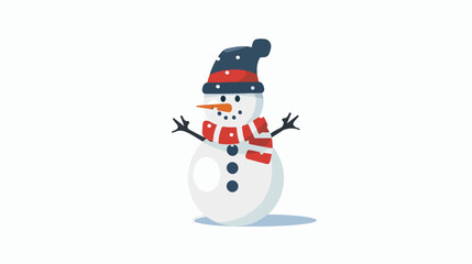 Snowman flat vector isolated on white background