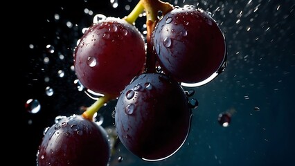 Grape submerged in water, showcasing the fresh, juicy fruit in a refreshing and vibrant setting