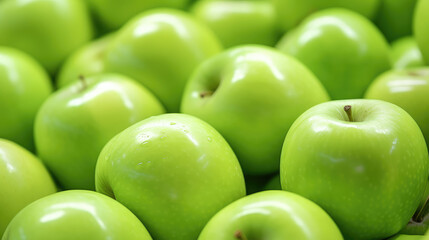 Fresh Green Apples Market Display