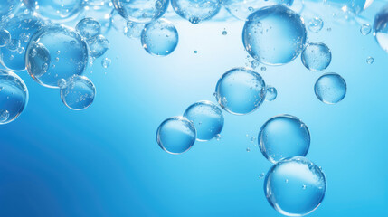 Effervescent Joy: Bubbles Ascending in Blue Water
