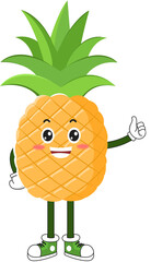 cute pineapple cartoon character