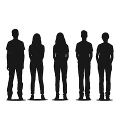 multiple business people standing silhouettes