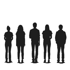 multiple business people standing silhouettes