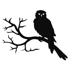 Owl silhouette, Owl mascot logo, Owl Black and White Animal Symbol Design, Bird icon.