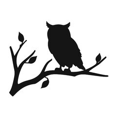 Owl silhouette, Owl mascot logo, Owl Black and White Animal Symbol Design, Bird icon.