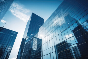 Fototapeta na wymiar Modern Corporate Towers Reaching Skyward