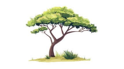 Tree illustration isolated on white background flat vector