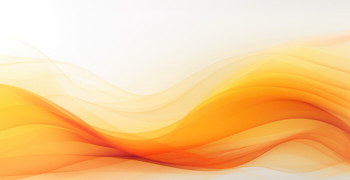 Bright warm orange and yellow abstract modern swoosh elegant soft wave line on white background