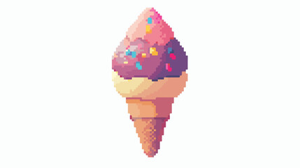Vector ice-cream concept in pixel art flat vector 
