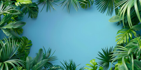 Concept of the summer vacation palms banner, Tropical Paradise Concept: Palm Tree Banner Illustration