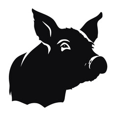 Pig head silhouette