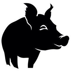 Pig head silhouette