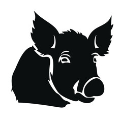 Pig head silhouette