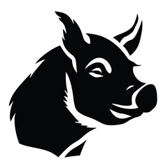 Pig head silhouette