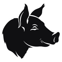 Pig head silhouette
