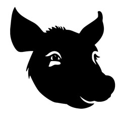 Pig head silhouette