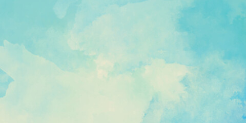Abstract watercolor background texture. Colorful blue grunge texture. Blue sky with clouds.