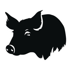 Pig head silhouette