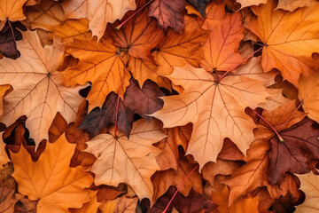 Naklejka na ściany i meble Vibrant Autumn Leaves Carpet in Warm Hues