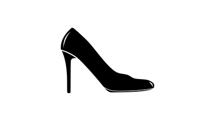 High Heels emblem, black isolated silhouette