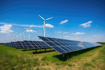Sustainable Power Generation with Wind Turbines and Solar Panels