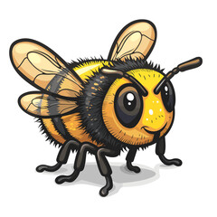 Bee Flies Cartoon Icon, Isolated on transparent background, PNG, Cartoon