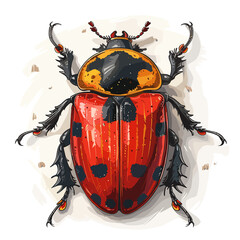 Burying Beetles Cartoon Icon, Isolated on transparent background, PNG, Cartoon