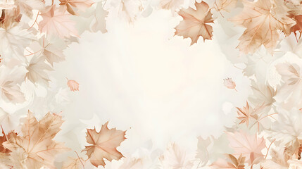 Autumn leaves background.  Pastel maple leaves background. Boho leaves backdrop. Earth tone creative wallpaper. 