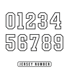 Sports Jersey Numbers Set vector.