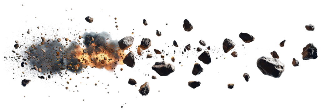 Flying meteors cut out