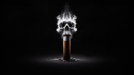 Close up shot of a skull shape smoke on cigarette - 767711731