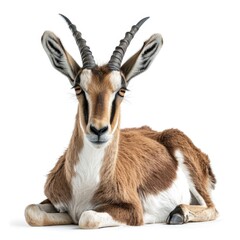Tibetan Antelope in natural pose isolated on white background, photo realistic - obrazy, fototapety, plakaty