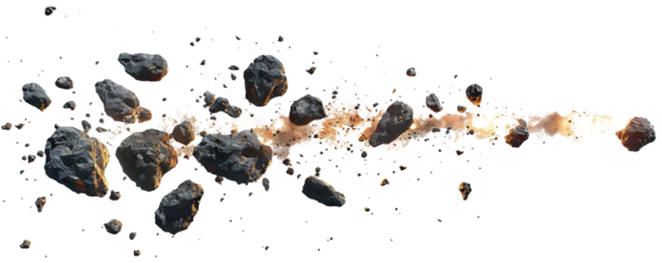 Flying meteors cut out